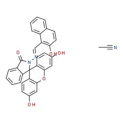ChemSpider 2D Image | Acetonitrile - 3',6'-dihydroxy-2-{(E)-[(2-hydroxy-1-naphthyl)methylene]amino}spiro[isoindole-1,9'-xanthen]-3(2H)-one (1:1) | C33H23N3O5