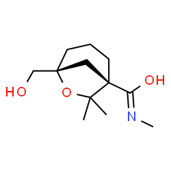 ChemSpider 2D Image | (1R,5R)-5-(Hydroxymethyl)-N,7,7-trimethyl-6-oxabicyclo[3.2.1]octane-1-carboxamide | C12H21NO3
