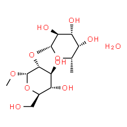 ChemSpider 2D Image | Methyl 2-O-(6-deoxy-beta-L-galactopyranosyl)-alpha-D-glucopyranoside hydrate (1:1) | C13H26O11