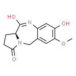 ChemSpider 2D Image | (11aS)-8-Hydroxy-7-methoxy-5,10-dihydro-1H-pyrrolo[2,1-c][1,4]benzodiazepine-3,11(2H,11aH)-dione | C13H14N2O4