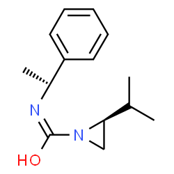 ChemSpider 2D Image | (2S)-2-Isopropyl-N-[(1S)-1-phenylethyl]-1-aziridinecarboxamide | C14H20N2O