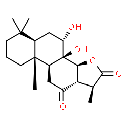 ChemSpider 2D Image | (5beta,7beta,8alpha,9beta,10alpha,13beta,14alpha,15S)-7,8-Dihydroxy-14,16-epoxyabietane-12,16-dione | C20H30O5