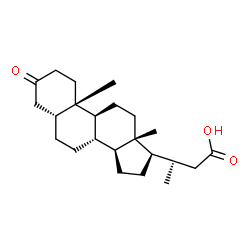 ChemSpider 2D Image | (3R)-3-[(5R,8R,9S,10S,13R,14S,17R)-10,13-Dimethyl-3-oxohexadecahydro-1H-cyclopenta[a]phenanthren-17-yl]butanoic acid | C23H36O3
