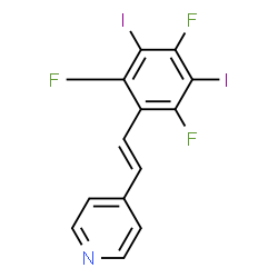 ChemSpider 2D Image | 4-[(E)-2-(2,4,6-Trifluoro-3,5-diiodophenyl)vinyl]pyridine | C13H6F3I2N