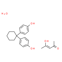 ChemSpider 2D Image | (3Z)-4-Hydroxy-3-penten-2-one - 4,4'-(1,1-cyclohexanediyl)diphenol hydrate (1:1:1) | C23H30O5