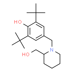 ChemSpider 2D Image | 4-{[2-(Hydroxymethyl)-1-piperidinyl]methyl}-2,6-bis(2-methyl-2-propanyl)phenol | C21H35NO2