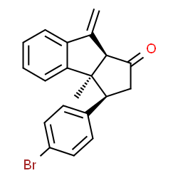 ChemSpider 2D Image | (3S,3aR,8aR)-3-(4-Bromophenyl)-3a-methyl-8-methylene-3,3a,8,8a-tetrahydrocyclopenta[a]inden-1(2H)-one | C20H17BrO