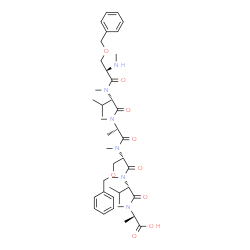 ChemSpider 2D Image | O-Benzyl-N-methyl-L-seryl-N-methylvalyl-N-methylalanyl-O-benzyl-N-methylseryl-N-methylvalyl-N-methylalanine | C42H64N6O9