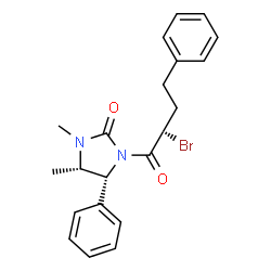 ChemSpider 2D Image | (4S,5R)-1-[(2S)-2-Bromo-4-phenylbutanoyl]-3,4-dimethyl-5-phenyl-2-imidazolidinone | C21H23BrN2O2