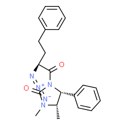 ChemSpider 2D Image | (4S,5R)-1-[(2S)-2-Azido-4-phenylbutanoyl]-3,4-dimethyl-5-phenyl-2-imidazolidinone | C21H23N5O2
