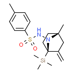 ChemSpider 2D Image | 4-Methyl-N-[(1R,4R)-4-methyl-2-methylene-1-(trimethylsilyl)-7-azabicyclo[2.2.1]hept-7-yl]benzenesulfonamide | C18H28N2O2SSi