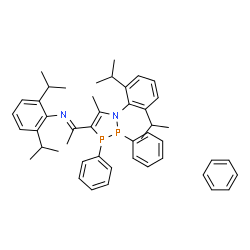 ChemSpider 2D Image | (1E)-N-(2,6-Diisopropylphenyl)-1-[1-(2,6-diisopropylphenyl)-5-methyl-2,3-diphenyl-2,3-dihydro-1H-1,2,3-azadiphosphol-4-yl]ethanimine - benzene (1:1) | C47H56N2P2