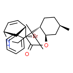 ChemSpider 2D Image | (1R,2S,5R)-5-Methyl-2-(2-phenyl-2-propanyl)cyclohexyl (1S,4S,5R)-4-bromo-2-azabicyclo[3.2.1]oct-6-ene-4-carboxylate | C24H32BrNO2