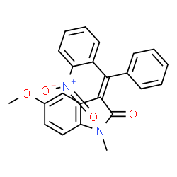 ChemSpider 2D Image | (3E)-5-Methoxy-1-methyl-3-[(2-nitrophenyl)(phenyl)methylene]-1,3-dihydro-2H-indol-2-one | C23H18N2O4