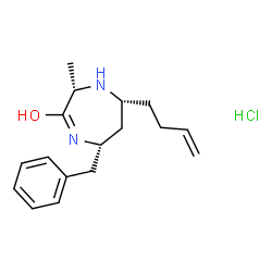 ChemSpider 2D Image | (3S,5R,7S)-7-Benzyl-5-(3-buten-1-yl)-3-methyl-1,4-diazepan-2-one hydrochloride (1:1) | C17H25ClN2O