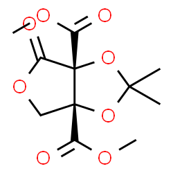 ChemSpider 2D Image | Dimethyl (3aS,6aR)-2,2-dimethyl-4-oxofuro[3,4-d][1,3]dioxole-3a,6a(4H,6H)-dicarboxylate | C11H14O8