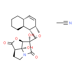 ChemSpider 2D Image | Acetonitrile - (2aR,7R,7aS,7bR)-7,7b-dihydroxy-7-{[(1S,2S,4aR,8aS)-2-methyl-1,2,4a,5,6,7,8,8a-octahydro-1-naphthalenyl]carbonyl}hexahydrofuro[2,3,4-gh]pyrrolizine-2,6-dione (1:1) | C22H28N2O6