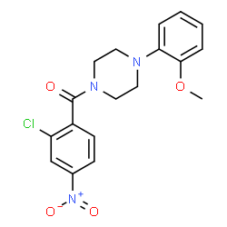 ChemSpider 2D Image | (2-Chloro-4-nitrophenyl)[4-(2-methoxyphenyl)-1-piperazinyl]methanone | C18H18ClN3O4