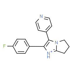 ChemSpider 2D Image | 2-(4-Fluorophenyl)-3-(4-pyridinyl)-6,7-dihydro-5H-pyrrolo[1,2-a]imidazol-1-ium | C17H15FN3