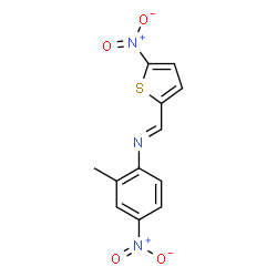 ChemSpider 2D Image | 2-Methyl-4-nitro-N-[(E)-(5-nitro-2-thienyl)methylene]aniline | C12H9N3O4S