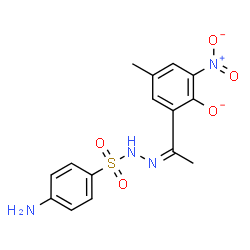 ChemSpider 2D Image | 2-{(1Z)-N-[(4-Aminophenyl)sulfonyl]ethanehydrazonoyl}-4-methyl-6-nitrophenolate | C15H15N4O5S