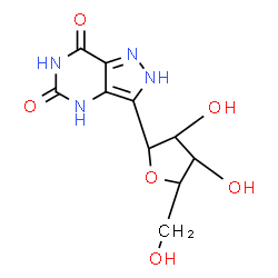 ChemSpider 2D Image | 1,4-Anhydro-1-(5,7-dioxo-4,5,6,7-tetrahydro-2H-pyrazolo[4,3-d]pyrimidin-3-yl)pentitol | C10H12N4O6