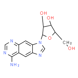 ChemSpider 2D Image | 3-Pentofuranosyl-3H-imidazo[4,5-g]quinazolin-8-amine | C14H15N5O4