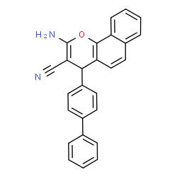ChemSpider 2D Image | 2-Amino-4-(4-biphenylyl)-4H-benzo[h]chromene-3-carbonitrile | C26H18N2O