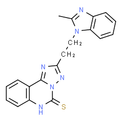 ChemSpider 2D Image | 2-[2-(2-Methyl-1H-benzimidazol-1-yl)ethyl][1,2,4]triazolo[1,5-c]quinazoline-5(6H)-thione | C19H16N6S