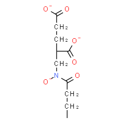 ChemSpider 2D Image | 2-{[Butyryl(oxido)amino]methyl}pentanedioate | C10H14NO6