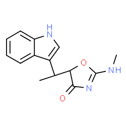 ChemSpider 2D Image | 5-[1-(1H-Indol-3-yl)ethyl]-2-(methylamino)-1,3-oxazol-4(5H)-one | C14H15N3O2