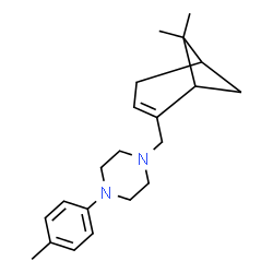 ChemSpider 2D Image | 1-[(6,6-Dimethylbicyclo[3.1.1]hept-2-en-2-yl)methyl]-4-(4-methylphenyl)piperazine | C21H30N2