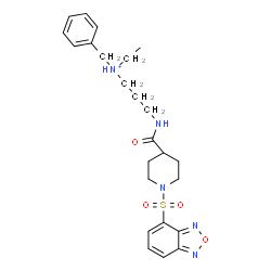 ChemSpider 2D Image | 3-({[1-(2,1,3-Benzoxadiazol-4-ylsulfonyl)-4-piperidinyl]carbonyl}amino)-N-benzyl-N-ethyl-1-propanaminium | C24H32N5O4S