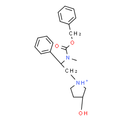 ChemSpider 2D Image | 1-(2-{[(Benzyloxy)carbonyl](methyl)amino}-2-phenylethyl)-3-hydroxypyrrolidinium | C21H27N2O3