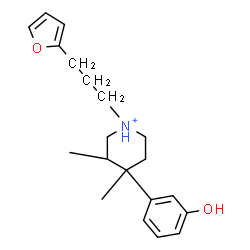 ChemSpider 2D Image | 1-[3-(2-Furyl)propyl]-4-(3-hydroxyphenyl)-3,4-dimethylpiperidinium | C20H28NO2