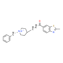 ChemSpider 2D Image | 1-Benzyl-4-[3-(2-methyl-1,3-benzothiazol-6-yl)-3-oxopropyl]piperidinium | C23H27N2OS