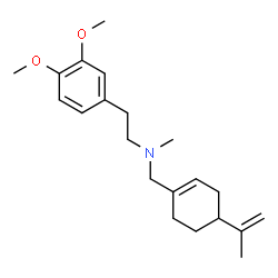 ChemSpider 2D Image | 2-(3,4-Dimethoxyphenyl)-N-[(4-isopropenyl-1-cyclohexen-1-yl)methyl]-N-methylethanamine | C21H31NO2