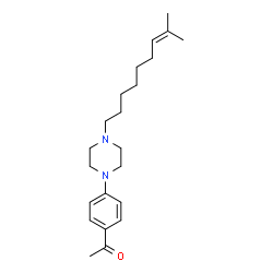 ChemSpider 2D Image | 1-{4-[4-(8-Methyl-7-nonen-1-yl)-1-piperazinyl]phenyl}ethanone | C22H34N2O