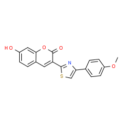 ChemSpider 2D Image | 7-Hydroxy-3-[4-(4-methoxyphenyl)-1,3-thiazol-2-yl]-2H-chromen-2-one | C19H13NO4S