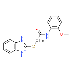 ChemSpider 2D Image | 2-({2-[(2-Methoxyphenyl)amino]-2-oxoethyl}sulfanyl)-1H-3,1-benzimidazol-3-ium | C16H16N3O2S