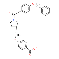 ChemSpider 2D Image | 4-({1-[4-(Benzyloxy)benzoyl]-3-pyrrolidinyl}methoxy)benzoate | C26H24NO5