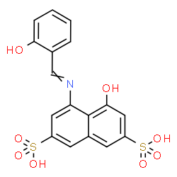 ChemSpider 2D Image | 4-Hydroxy-5-[(2-hydroxybenzylidene)amino]-2,7-naphthalenedisulfonic acid | C17H13NO8S2