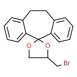 ChemSpider 2D Image | 4'-(Bromomethyl)-10,11-dihydrospiro[dibenzo[a,d][7]annulene-5,2'-[1,3]dioxolane] | C18H17BrO2