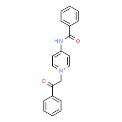 ChemSpider 2D Image | 4-(Benzoylamino)-1-(2-oxo-2-phenylethyl)pyridinium | C20H17N2O2