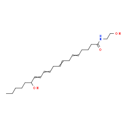 ChemSpider 2D Image | 15-Hydroxy-N-(2-hydroxyethyl)-5,8,11,13-icosatetraenamide | C22H37NO3