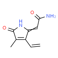 ChemSpider 2D Image | 2-(4-Methyl-5-oxo-3-vinyl-1,5-dihydro-2H-pyrrol-2-ylidene)acetamide | C9H10N2O2