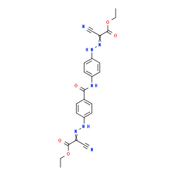 ChemSpider 2D Image | Ethyl cyano{[4-({4-[2-(1-cyano-2-ethoxy-2-oxoethylidene)hydrazino]benzoyl}amino)phenyl]hydrazono}acetate | C23H21N7O5