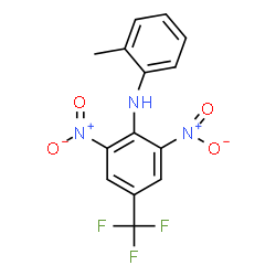 ChemSpider 2D Image | N-(2-Methylphenyl)-2,6-dinitro-4-(trifluoromethyl)aniline | C14H10F3N3O4