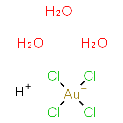 ChemSpider 2D Image | Hydrogen tetrachloroaurate(1-) hydrate (1:1:3) | H7AuCl4O3