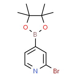 ChemSpider 2D Image | 2-Bromo-4-(4,4,5,5-tetramethyl-1,3,2-dioxaborolan-2-yl)pyridine | C11H15BBrNO2